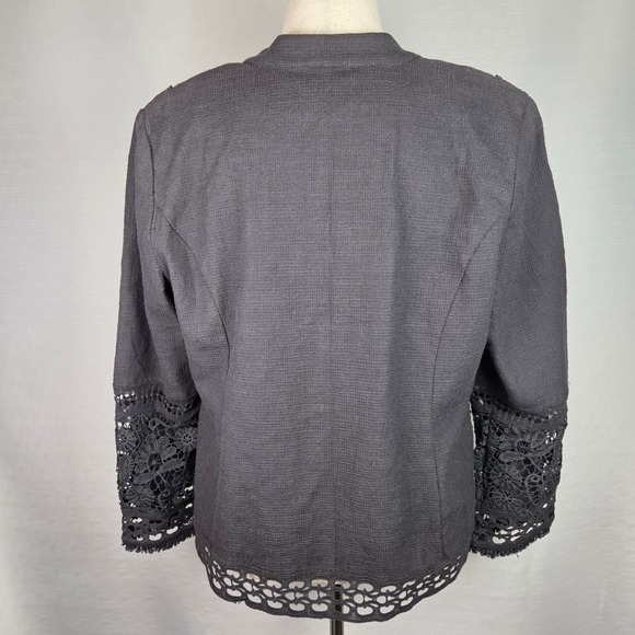 Chico's Floral Embroidered Lace‎ Open Front Cardigan Boho Chic Women's 2 Large - Picture 3 of 7